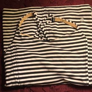 Lululemon striped tank with unique back and bra!